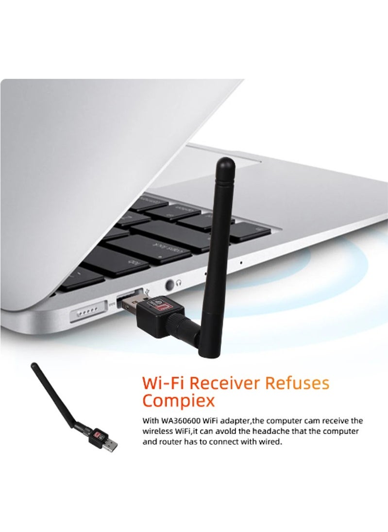 Qasul - Mini USB Wifi Adapter 300MBPS 2dbi Wifi Adapter Pc Wifi Antenna Wifi Dongle - Image 1