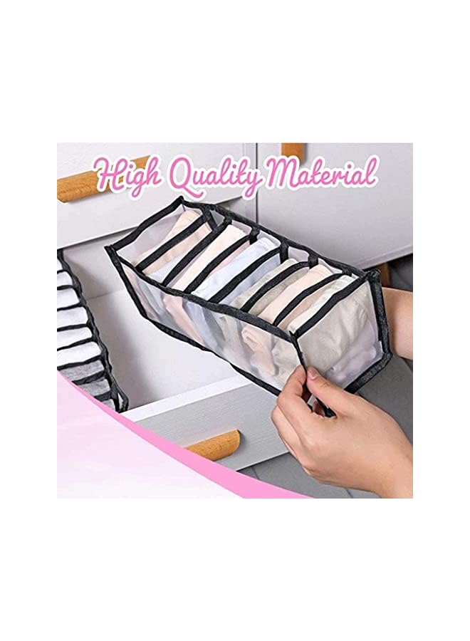PROMASS Bra and Underwear Drawer Organizer Divider,Foldable Nylon Mesh Storage Box, Closet Storage Organizer for Socks, Stockings, Ties, Scarves Laundry Basket (Underwear socks storage lattice) - Image 3