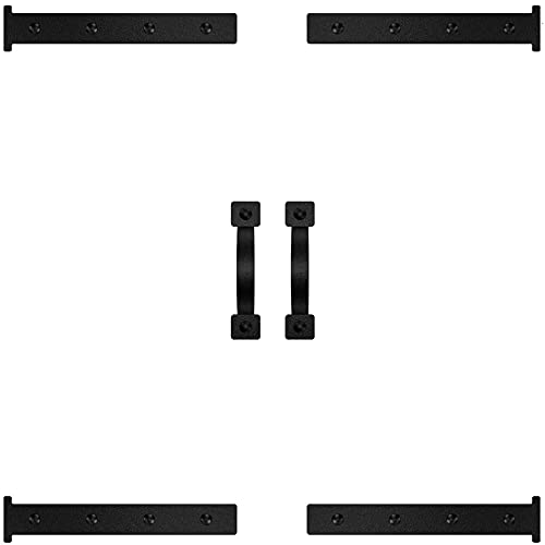 Fohome Magnetic Decorative Garage Door Accents Faux Hinges Handles Hardware Kit Black (4 Hinges+2 Handles) - Image 2