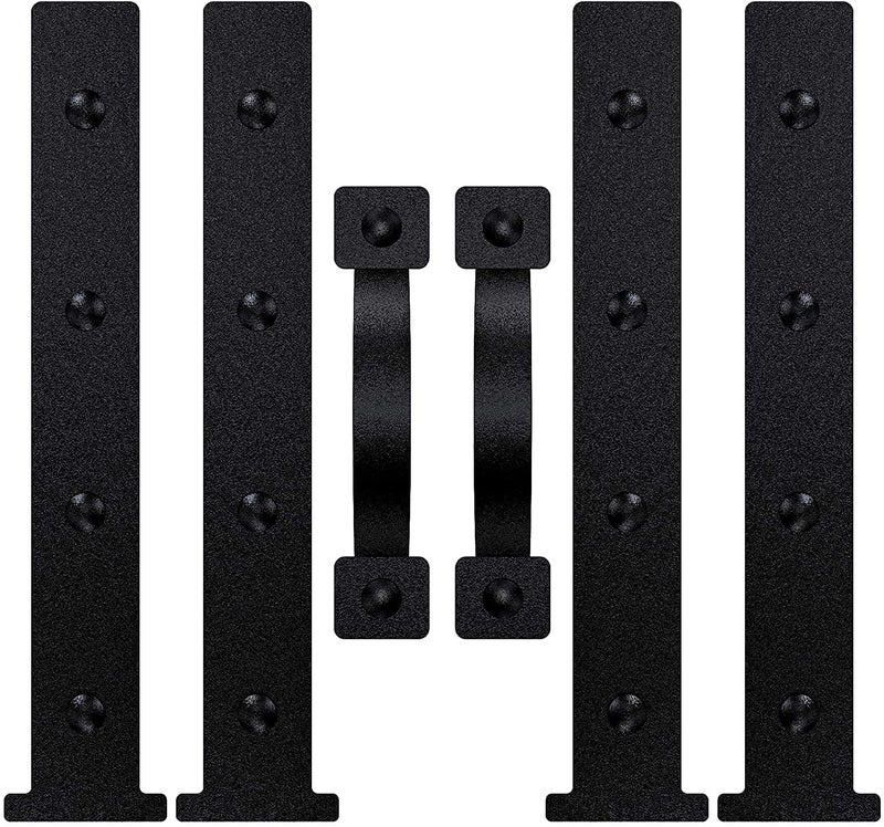 Fohome Magnetic Decorative Garage Door Accents Faux Hinges Handles Hardware Kit Black (4 Hinges+2 Handles) - Image 1