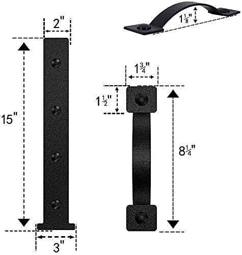 Fohome Magnetic Decorative Garage Door Accents Faux Hinges Handles Hardware Kit Black (4 Hinges+2 Handles) - Image 3