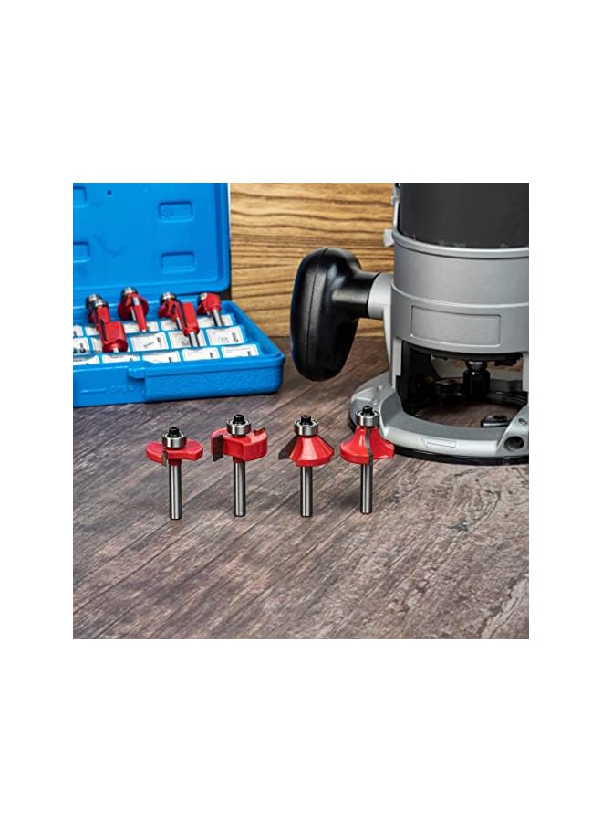 PROMASS 10108 Tungsten Carbide Router Bits Set | 24-Piece Set | 1/4-Inch Shank | Blue | Bits For Woodworking  - Image 3
