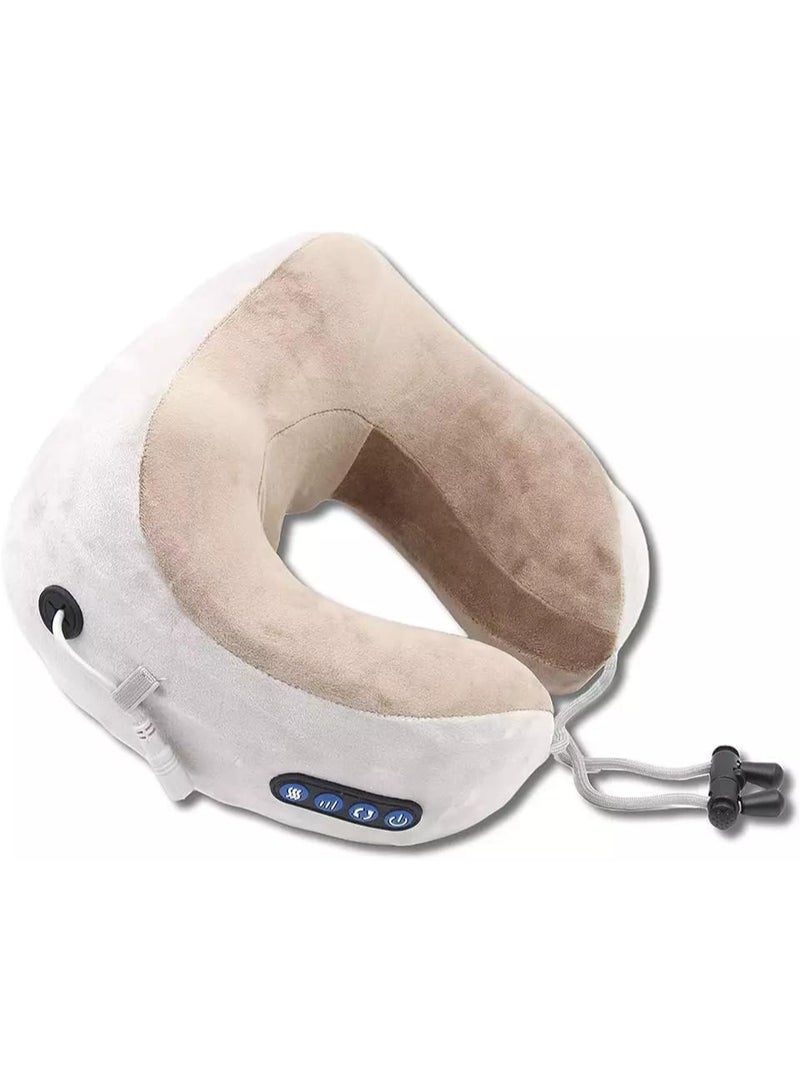 Rechargeable Electric Neck Massage Pillow - Pure Memory Foam for Support & Pain Relief - Portable Travel Massager for Airplane, Flight, Home & Office Use - Image 1