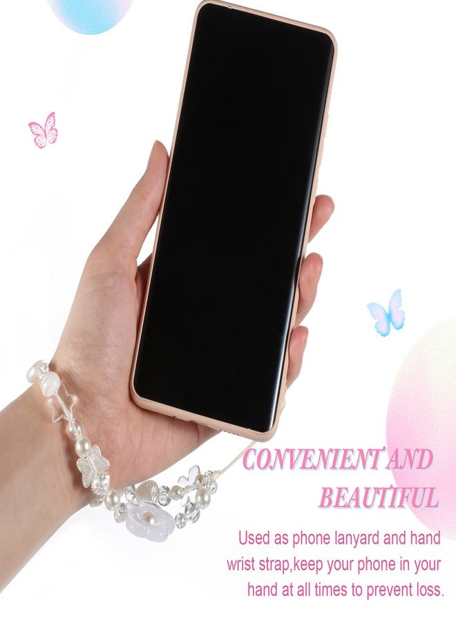 LEIFIDE 2 Pcs Beaded Phone Charms Strap Pink Cute Aesthetic Lanyard Wrist Strap Beaded Phone Keychain Charm Anti-theft Chain String for Women Gifts for Camera Bag Cellphone Decor (Heart) - Image 2