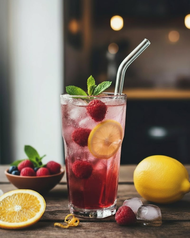 KALLAX 18-Pack Glass Straws, Reusable Clear Glass Drinking Straws Set, 8.5 Inch x 10mm - Includes 8 Straight and 6 Bent with 4 Straw Cleaner Brush, Perfect for Smoothies, Milkshakes, Juice, Tea - Image 3