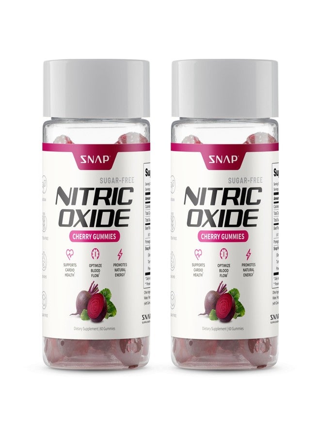 Snap Supplements Nitric Oxide Gummies - Beet Root Extract 300mg, Sugar Free Beetroot Supplement with Pomegranate Powder for Circulation & Natural Energy, 60 Vegan Gummies (2-Pack), Cherry Flavor - Image 1