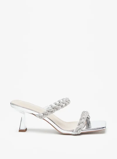 فلورا بيلا من شو إكسبرس Women's Embellished Slip-On Slide Sandals With Stilleto Heels