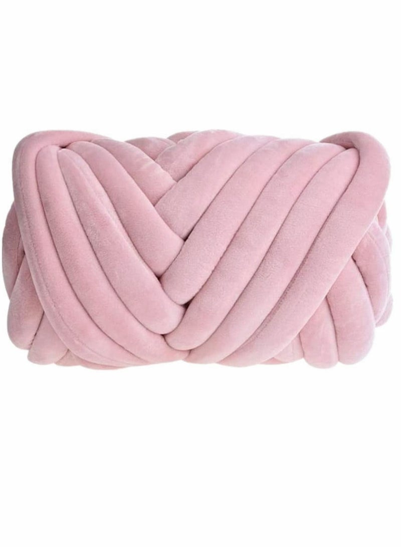 SYOSI Arm Knitting Yarn, Light Blush 1KG Velvet Chunky Yarn,Jumbo Chunky Braid Cotton Tube Weight Yarn Super Soft Washable Giant Yarn - Image 1