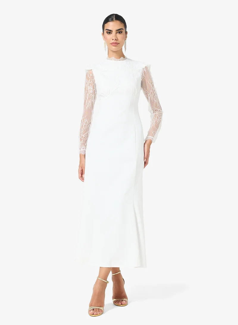 Lace Detailed Mermaid Cut Dress