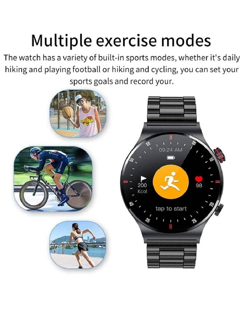 miYou Stainless Steel Fitness Watch IP67 Waterproof Activity Tracker With Heart Rate/Sleep Monitor Pedometer Smart Watch For Android iOS (Black)  - Image 3