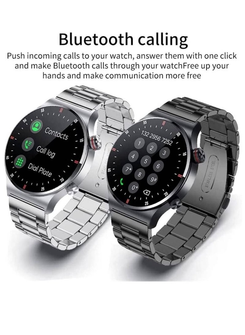 miYou Stainless Steel Fitness Watch IP67 Waterproof Activity Tracker With Heart Rate/Sleep Monitor Pedometer Smart Watch For Android iOS (Black)  - Image 2