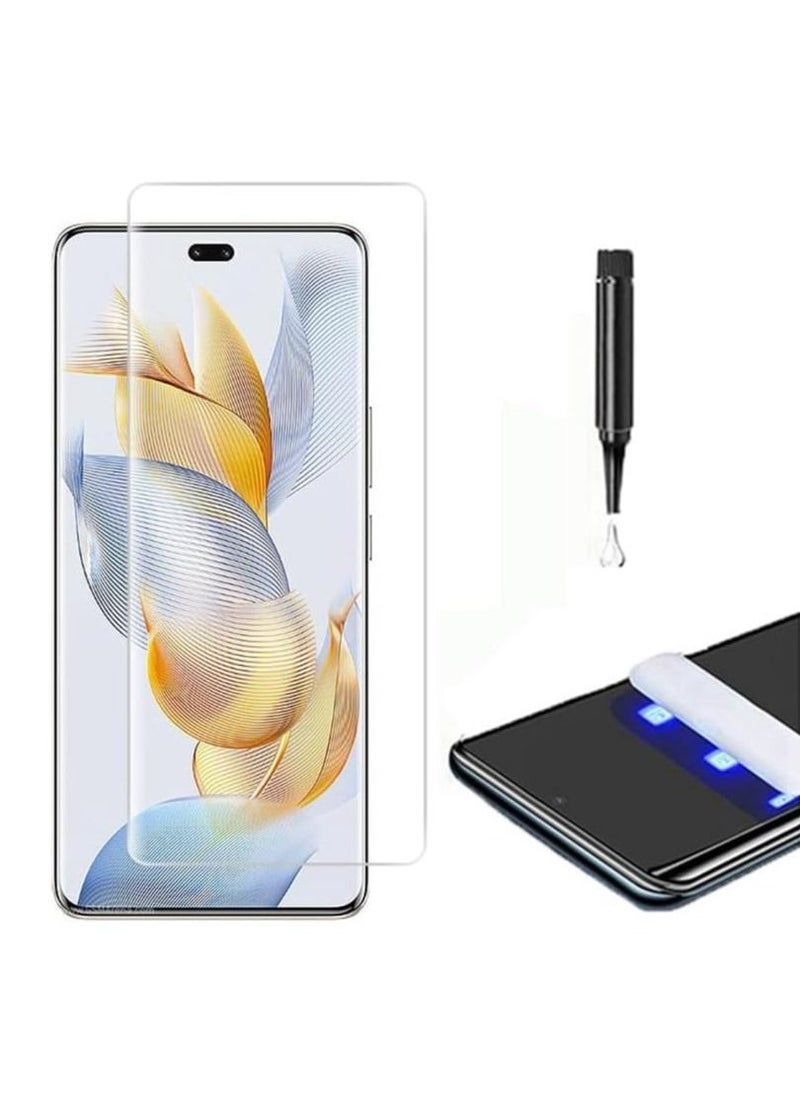 Muzz For Honor 90 Screen Protector, UV Tempered Glass Full Cover the Screen, 9H Hardness, Anti-Scratch, Anti-Shatter, Anti-Fingerprint Screen Protector for Honor 90 5G 2023 (UV Clear)  - Image 2