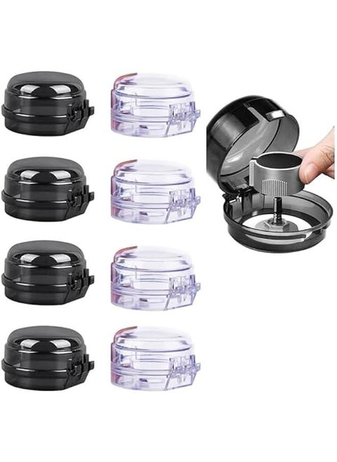 8Pack Stove Knob Covers for Child  Stove Knob Lock Stove Knob Gurad Stove Knob  Covers Clear with Child Proof Lock for Kids and Pets