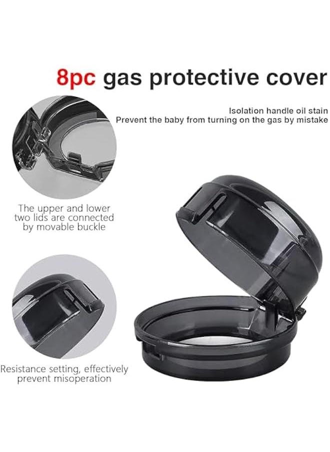 8Pack Stove Knob Covers for Child  Stove Knob Lock Stove Knob Gurad Stove Knob  Covers Clear with Child Proof Lock for Kids and Pets
