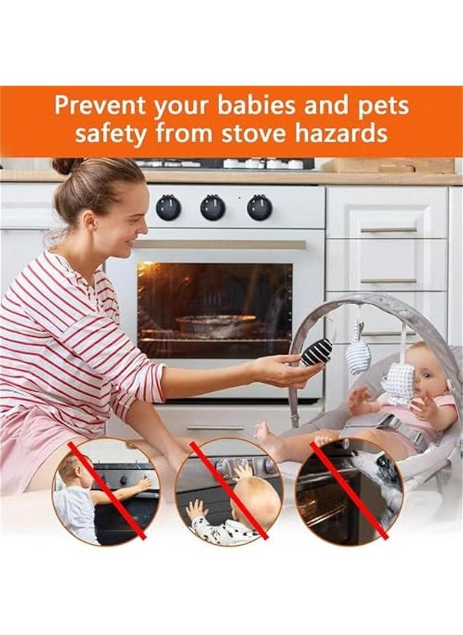 8Pack Stove Knob Covers for Child  Stove Knob Lock Stove Knob Gurad Stove Knob  Covers Clear with Child Proof Lock for Kids and Pets