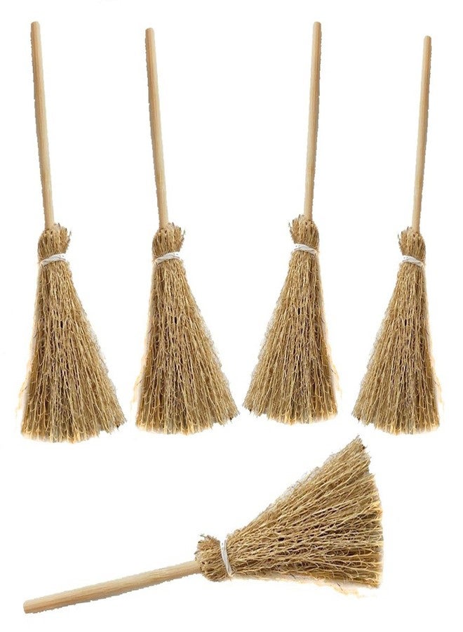 LKQBBSZ Mini Broom Halloween Decorations Wizard Accessory for Halloween Party Birthday Wedding DIY Crafts Accessories (5Pcs Broom Sticks - Image 1