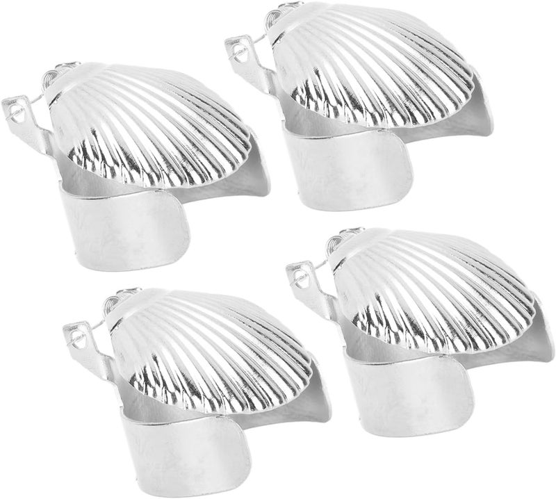 Dioche Candle Snuffer, Candle Accessories 4Pcs Metal Shell Pattern Automatic Candle Stopper Candle Wick Trimmer for Putting Out Candle Flame Safely (Silver Color) - Image 4