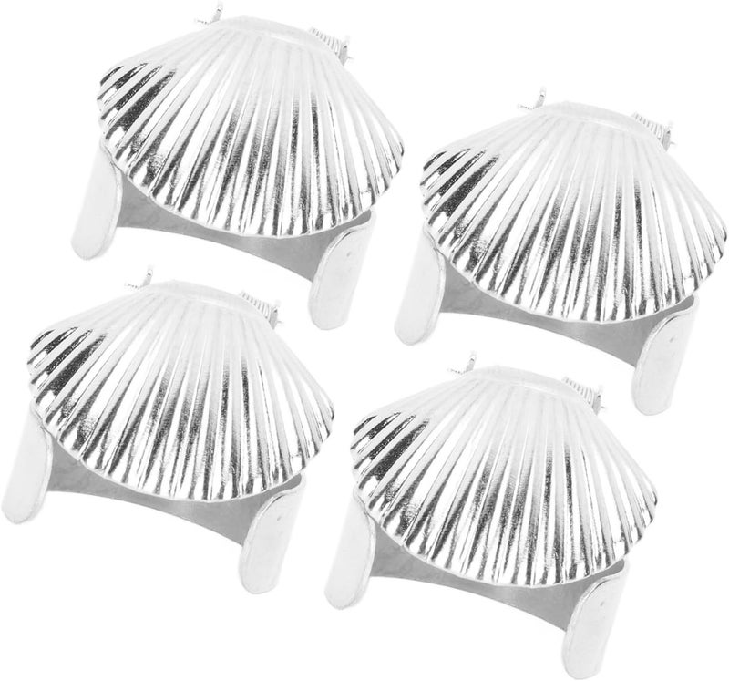 Dioche Candle Snuffer, Candle Accessories 4Pcs Metal Shell Pattern Automatic Candle Stopper Candle Wick Trimmer for Putting Out Candle Flame Safely (Silver Color) - Image 2