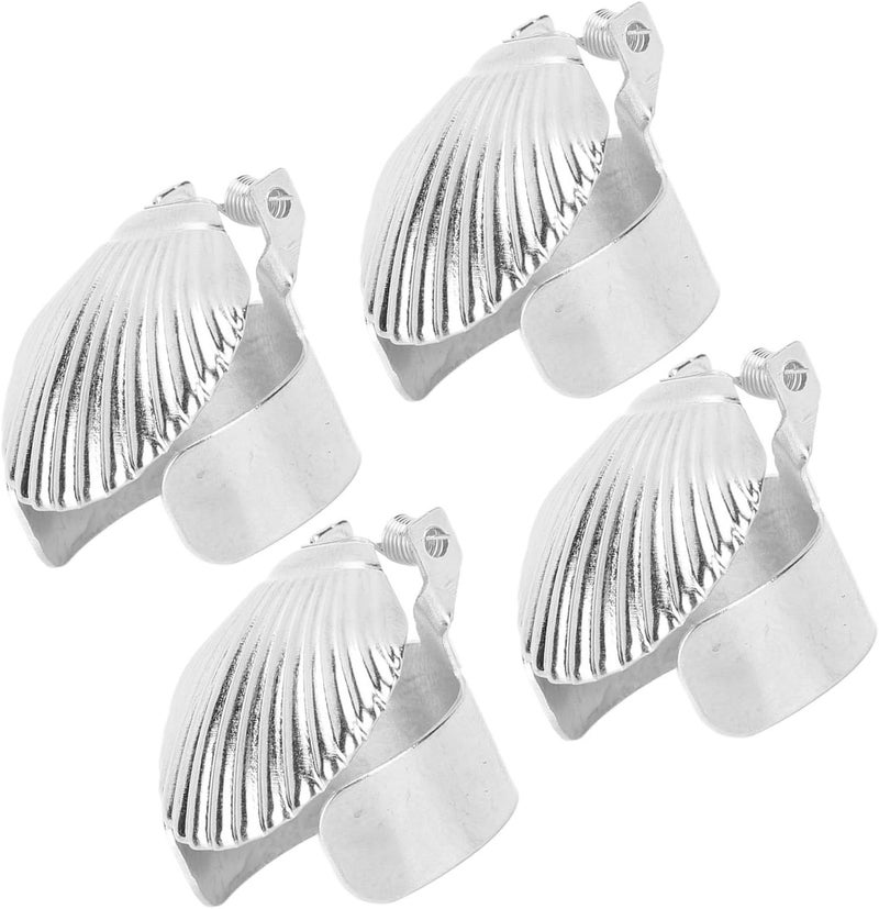 Dioche Candle Snuffer, Candle Accessories 4Pcs Metal Shell Pattern Automatic Candle Stopper Candle Wick Trimmer for Putting Out Candle Flame Safely (Silver Color) - Image 3