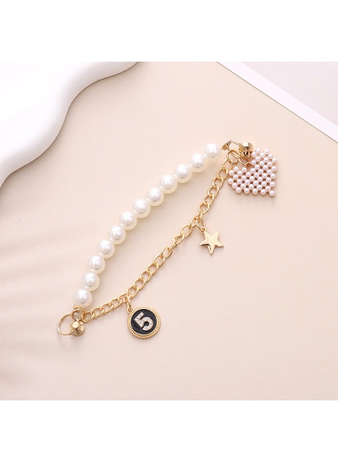 NIBEMINENT Phone Charm/ Chain Strap for Women Girls, Matte Pearl Cell Phone Case Lanyard Wrist Strap