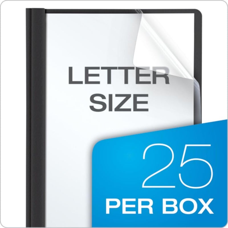 Oxford Clear Front Report Covers, Black, Letter Size, 25 per box (55806EE) - Image 4