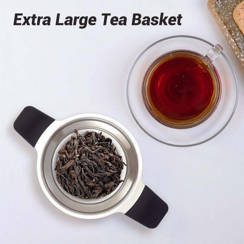 Tifanso Stainless Steel Tea Infuser Steeper Strainer for Loose Leaf Tea, Fine Mesh Reusable Diffusers Ball Bag Filter Holder with Heat Proof Handles for Teapots, Mugs, Cups - Image 5