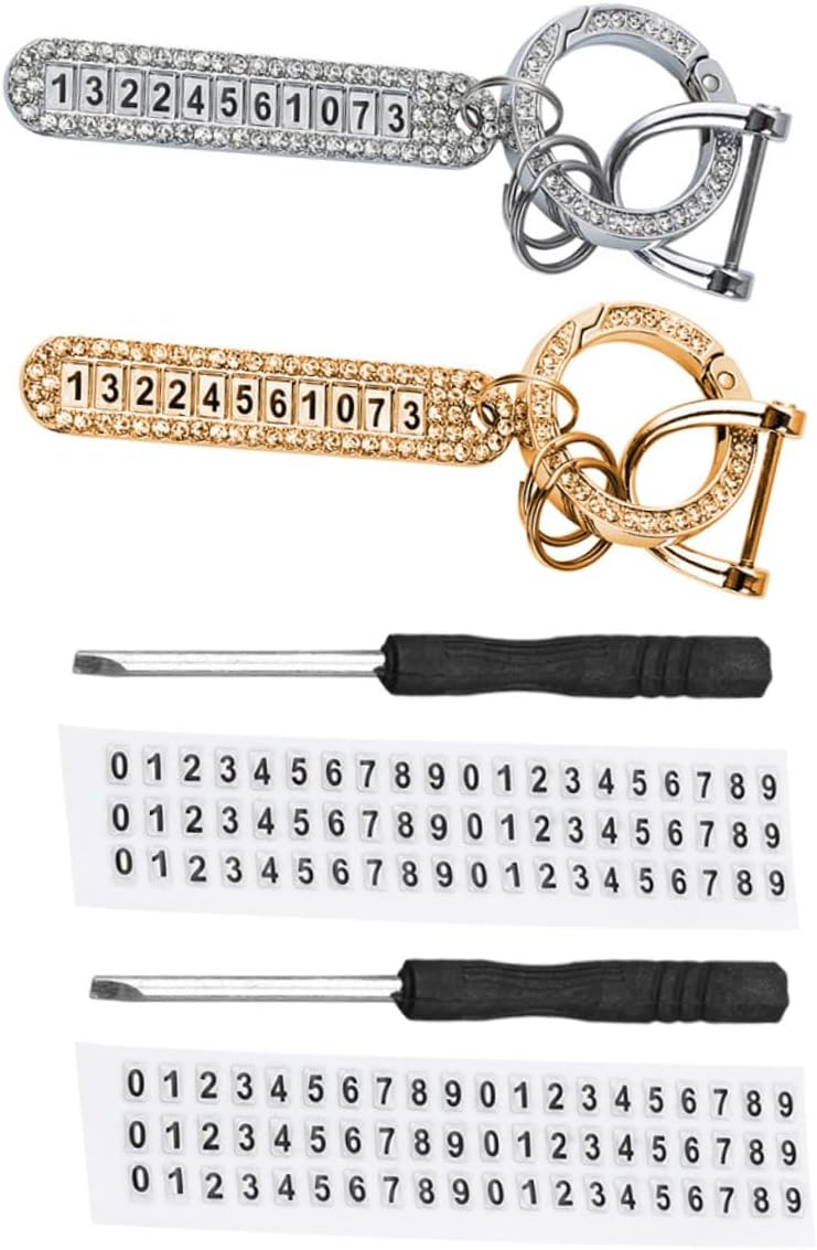 Alipis 2 Pcs Rhinestone Keychains for Car Key Rings Zinc Alloy Keychain Decor Stylish Key Holder for Vehicle Accessories - Image 1
