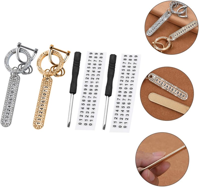 Alipis 2 Pcs Rhinestone Keychains for Car Key Rings Zinc Alloy Keychain Decor Stylish Key Holder for Vehicle Accessories - Image 3