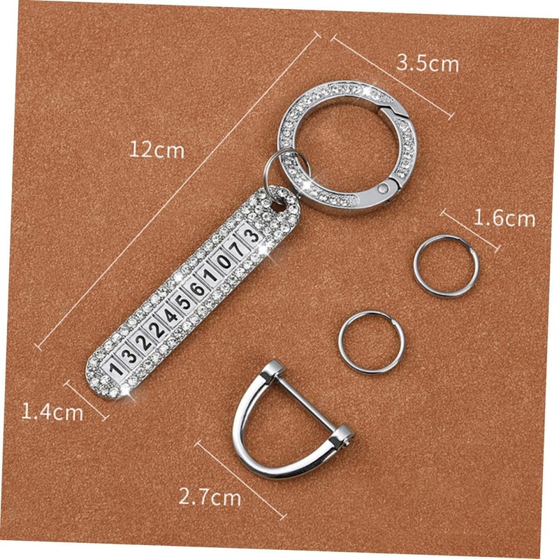 Alipis 2 Pcs Rhinestone Keychains for Car Key Rings Zinc Alloy Keychain Decor Stylish Key Holder for Vehicle Accessories - Image 2