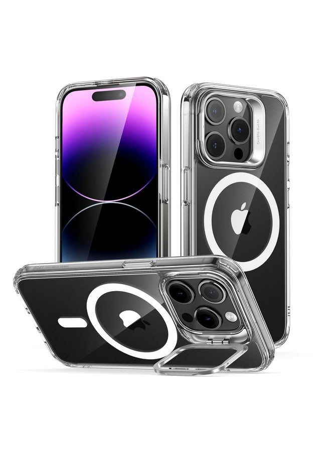 اي اس ار جراب ESR لهاتف iPhone 14 Pro، متوافق مع MagSafe، حامل حلقي للكاميرا قابل للتعديل، ظهر مقاوم للخدش، حماية من الدرجة العسكرية، TPU، غطاء خلفي مغناطيسي كلاسيكي مع مسند، شفاف  - Image 1