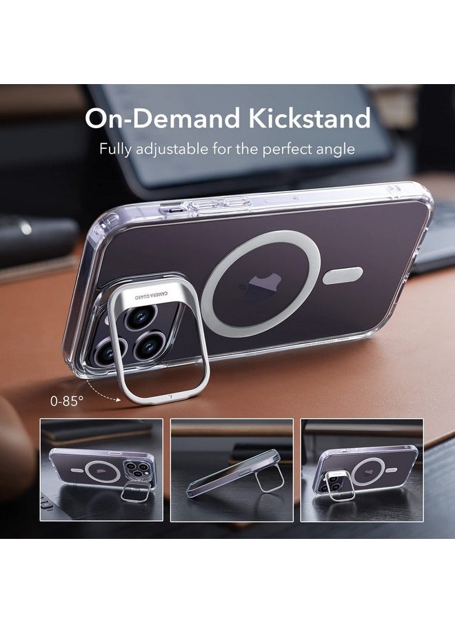 اي اس ار جراب ESR لهاتف iPhone 14 Pro، متوافق مع MagSafe، حامل حلقي للكاميرا قابل للتعديل، ظهر مقاوم للخدش، حماية من الدرجة العسكرية، TPU، غطاء خلفي مغناطيسي كلاسيكي مع مسند، شفاف  - Image 4