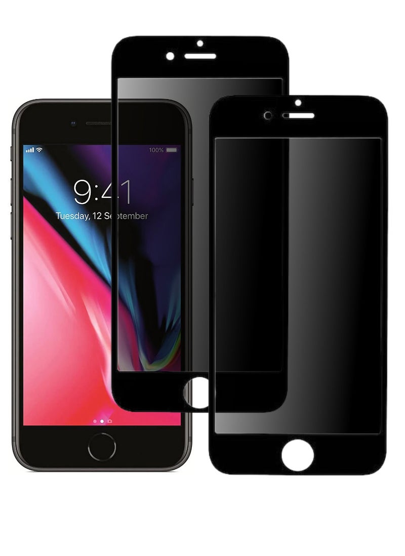 ACLIX 2 Pieces Antistatic ESD Dustproof Premium Quality High Definition Anti-Spy Privacy Tempered Glass Screen Protector Designed For  iPhone 8 Plus - Image 1