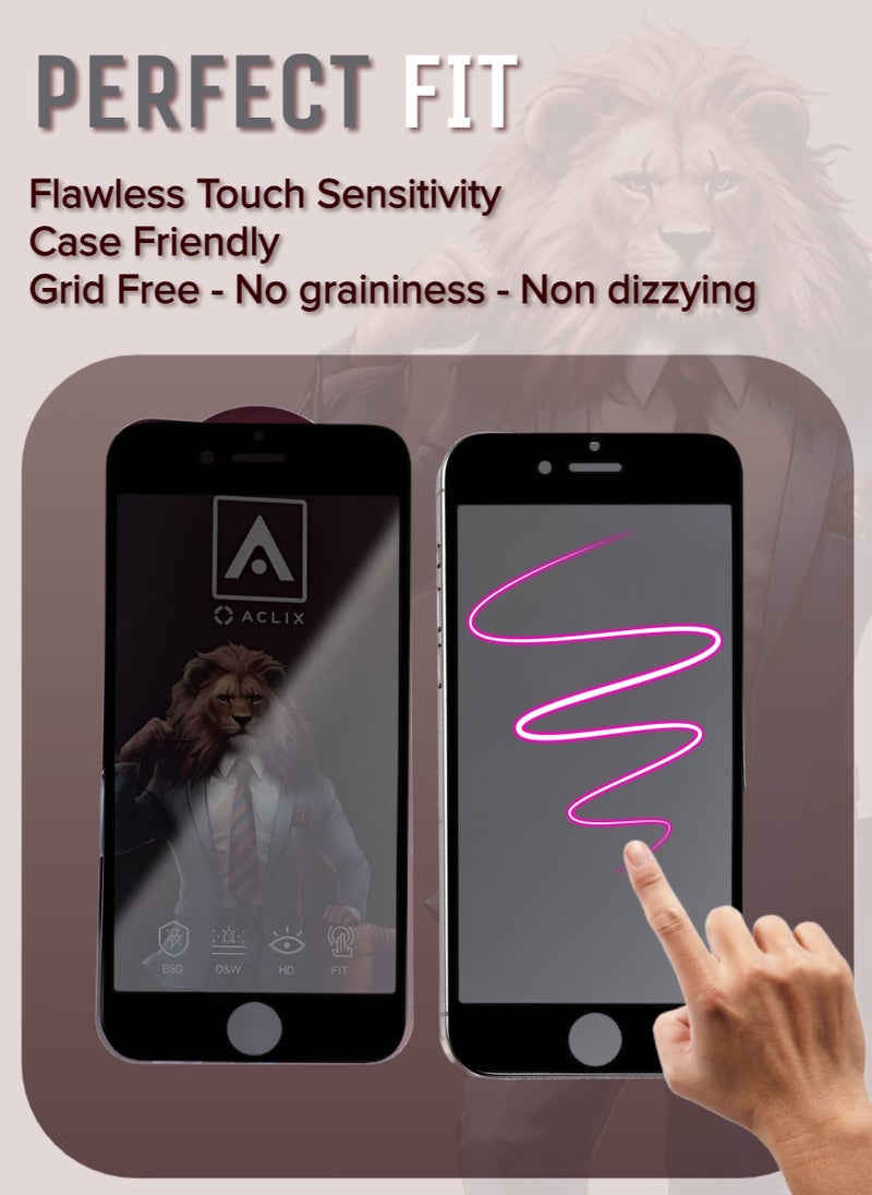 ACLIX 2 Pieces Antistatic ESD Dustproof Premium Quality High Definition Anti-Spy Privacy Tempered Glass Screen Protector Designed For  iPhone 8 Plus - Image 3