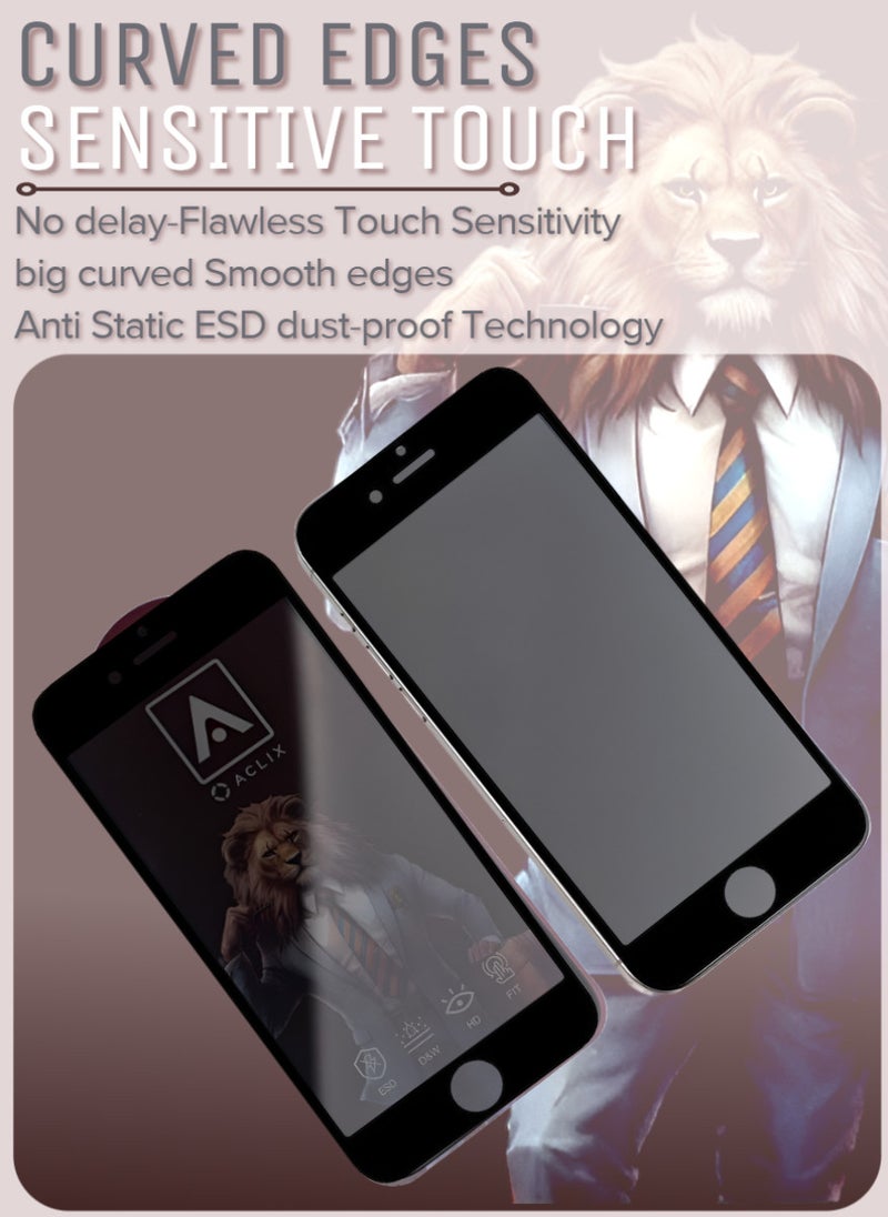ACLIX 2 Pieces Antistatic ESD Dustproof Premium Quality High Definition Anti-Spy Privacy Tempered Glass Screen Protector Designed For  iPhone 8 Plus - Image 5