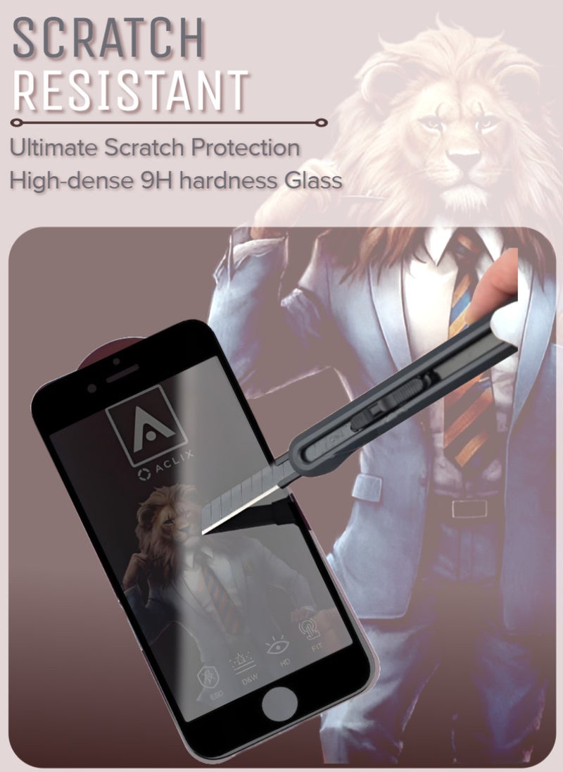 ACLIX 2 Pieces Antistatic ESD Dustproof Premium Quality High Definition Anti-Spy Privacy Tempered Glass Screen Protector Designed For  iPhone 8 Plus - Image 4