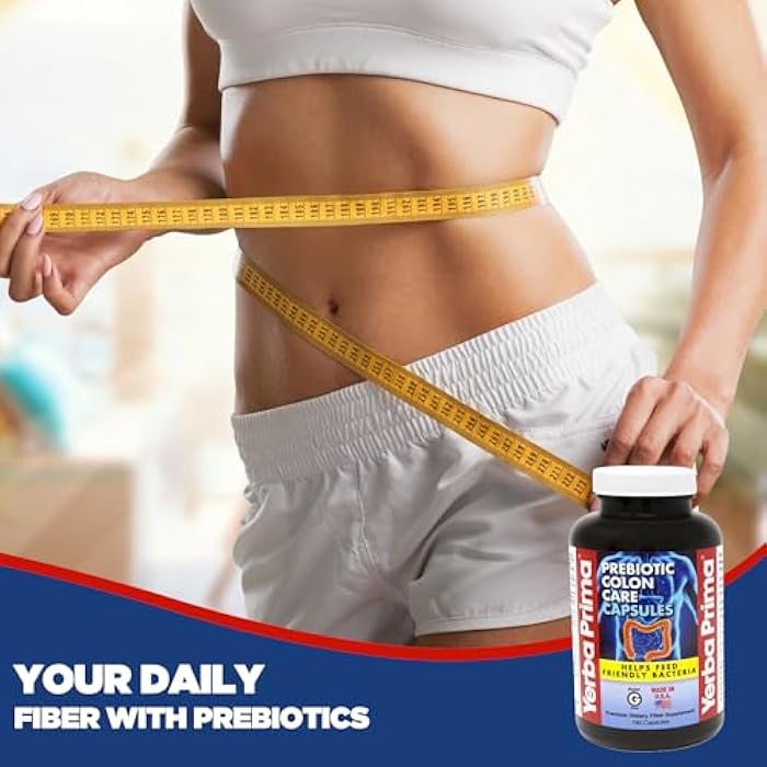 Yerba Prima Prebiotic Colon Care Capsules Dietary Fiber, 180 Count, (Pack of 2) - Five Forms of Fiber Plus FOS Prebiotics Supplement - Soluble & Insoluble for Regularity & Digestive Support - Image 3