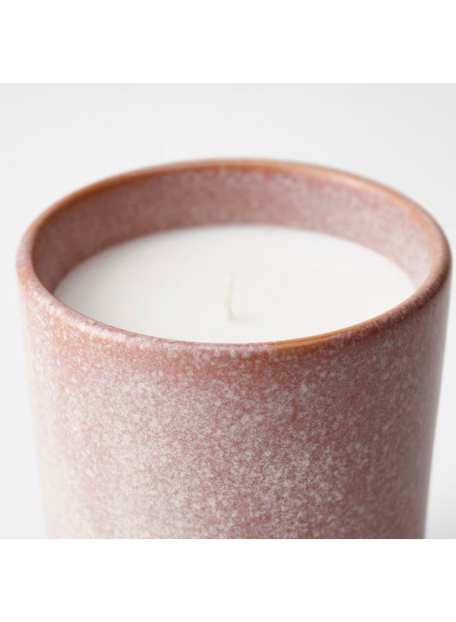 Scented Candle in Ceramic Jar, Jasmine, Pink, 50 Hour Burn Time Jasmine, Pear, Ginger and Lily of the Valley Fragrance Candle for Home Decor, Relaxation and Romantic Ambience - Image 3
