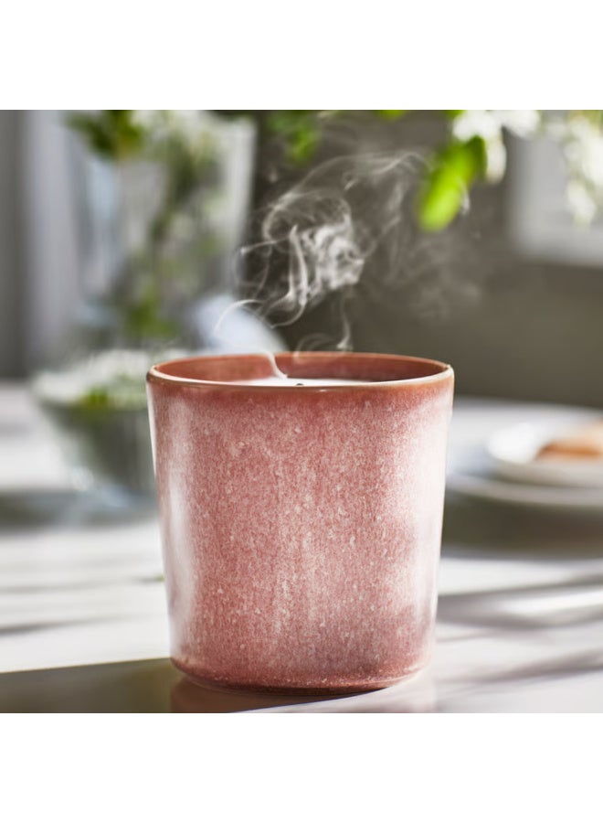 Scented Candle in Ceramic Jar, Jasmine, Pink, 50 Hour Burn Time Jasmine, Pear, Ginger and Lily of the Valley Fragrance Candle for Home Decor, Relaxation and Romantic Ambience - Image 4
