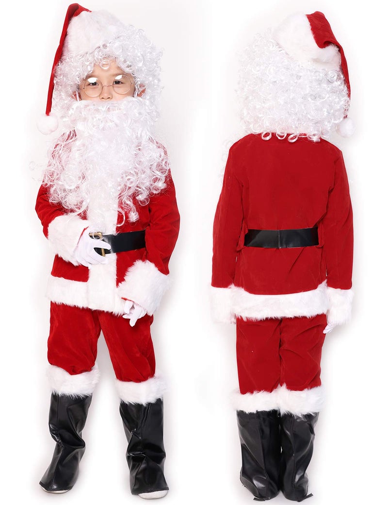 ADOMI Children's Deluxe Santa Suit 10pc. Christmas Child Santa Claus Kids Halloween Costume Cosplay L - Image 2