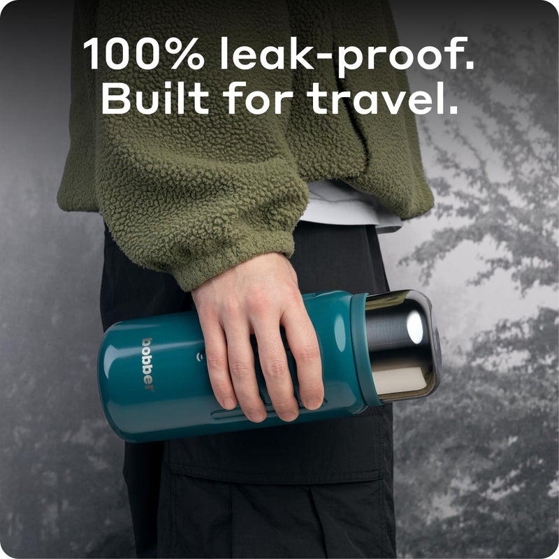 BOBBER 26 oz Stainless Steel Thermo Flask with Removable Tea Infuser â€“ Keeps Hot 28 Hours, Cold 42 Hours â€“ BPA-Free, Dishwasher Safe Vacuum Insulated Water Bottle (Deep Teal) - Image 3