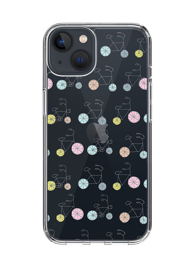 Stylizedd Classic Clear Case for Apple iPhone 14 Plus Case Hybrid Soft Cover Flexible Edges Anti Drop TPU PC Gel Thin Transparent Cover - Cycle Sribbles