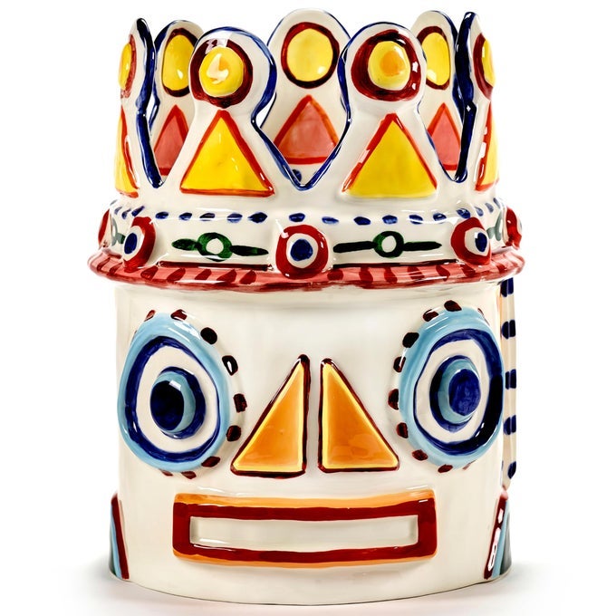 FLOWER VASE SICILY BY OTTOLENGHI COLORFUL HEAD STONEWARE HOME DECOR LIVING ROOM FOR COFFEE TABLE KITCHEN DECORATIONS MODERN ENTRYWAY TABLE DECOR OR FOR SHELVES UNIQUE CENTERPIECE VASES