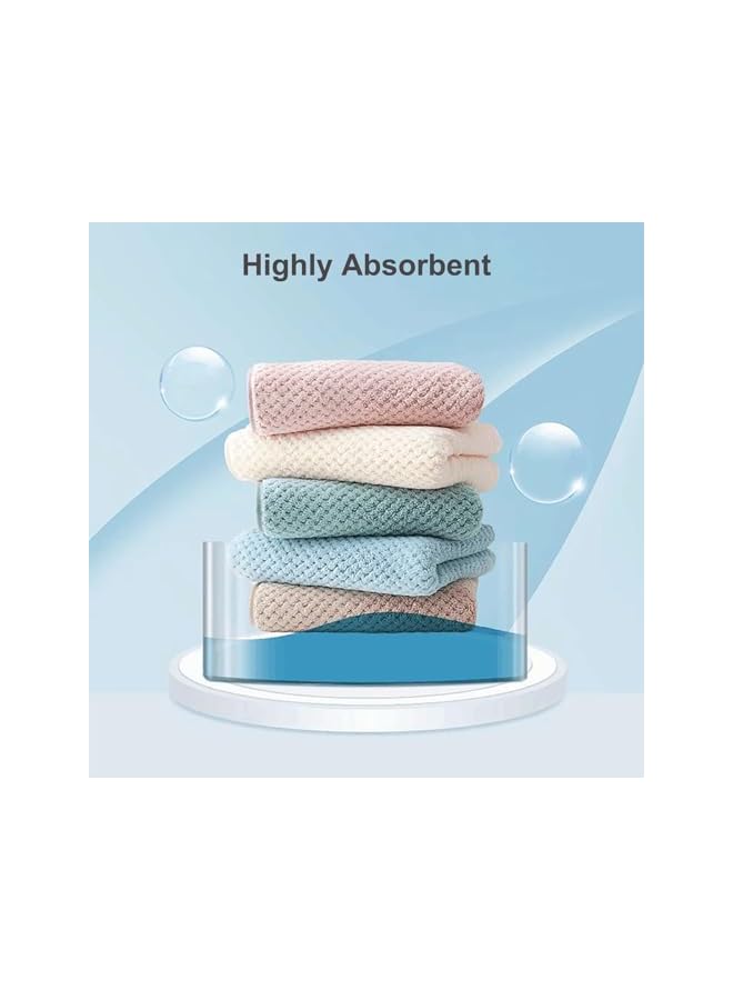 The Bros Microfiber Towels, 5 Pack, Highly Absorbent, Ultra Soft Coral Fleece, Quick Drying, Multi-Colour Bath Towels for Bathroom, Spa, Gym, 35 x 75 cm (A - 5 Pack) - Image 3