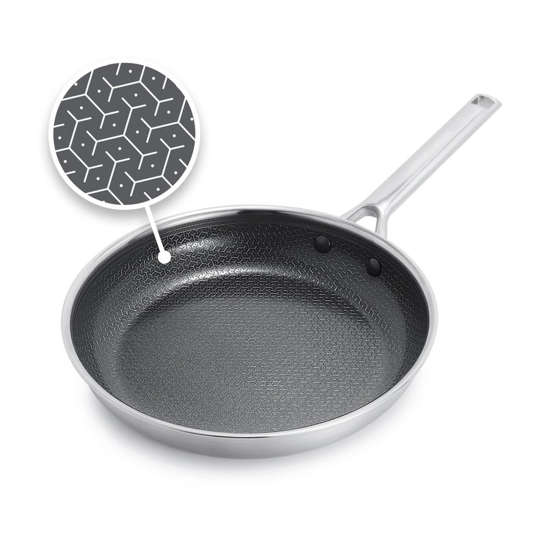 GreenPan Hybrid 10 Nonstick Stainless Steel Frying Pan APEX TriPly Thermobond PFASFree Ceramic Skillet Induction All Cooktop Compatible Oven Temp to 850F Dishwasher Safe Silver - Image 2