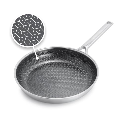 GreenPan Hybrid 10 Nonstick Stainless Steel Frying Pan APEX TriPly Thermobond PFASFree Ceramic Skillet Induction All Cooktop Compatible Oven Temp to 850F Dishwasher Safe Silver - Image 1