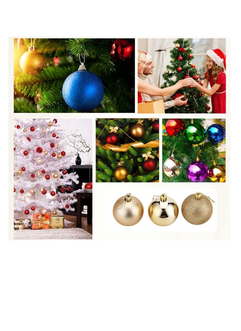 PAMEER 15-Pack Christmas Ball Ornaments with Strings, 1.5 inch Shatterproof Christmas Tree Baubles Balls with String, Ornaments Set Decorations for Xmas Tree, Holiday, Easter, Wedding Party, Christmas.  - Image 2