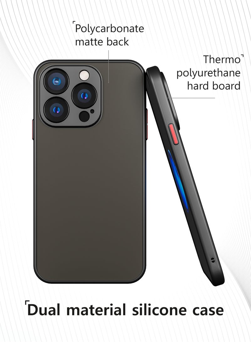 MOBILIUS Matte Case Designed for iPhone 14 Pro (6.1 inch), Military-Grade Drop Protection, Scratch Resistant, Frosted Translucent Back Phone Cover, Black - Image 4