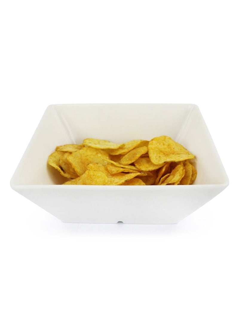Home Smart Porcelain Square White Serving Bowl 2 Pieces for Salad Spices and More  - Image 3