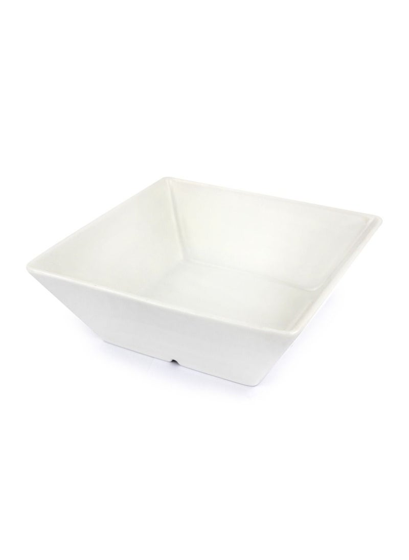 Home Smart Porcelain Square White Serving Bowl 2 Pieces for Salad Spices and More  - Image 1