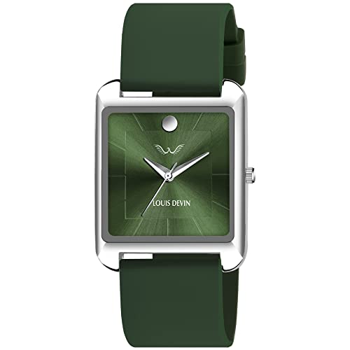 LOUIS DEVIN Green Silicone Strap Analog Wrist Watch for Men (Green Dial) | LD-G057SLC-GRN - Image 1